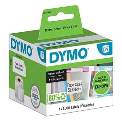 Immagine di DYMO S0722540 Rotolo di etichette 57 x 32 mm Carta Bianco 1000 pz. A tenuta permanente Etichetta universale