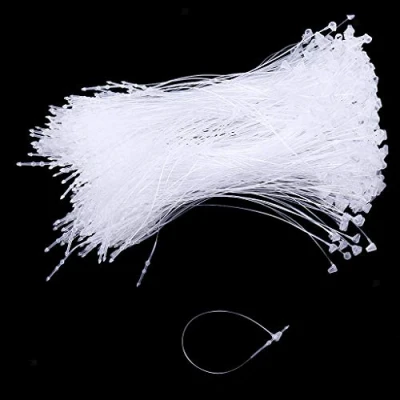 Immagine di TopHomer 1000 etichette di sicurezza in plastica, trasparenti, bianche, per su tessuti, pelletteria, scarpe, 8,5 cm/12,5 cm