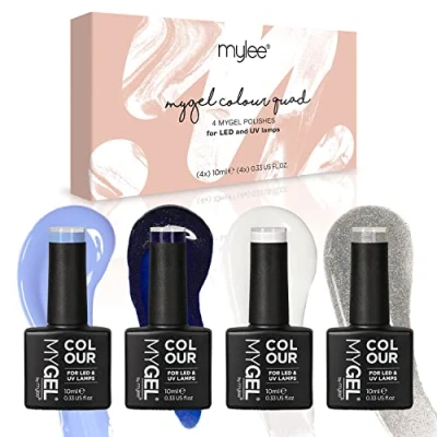Immagine di MyGel by MYLEE Snow Queen Set Smalto per Unghie Gel Semipermanente 4x10ml UV/LED Nail Art Manicure Pedicure Uso Professionale e Domestico Lunga Durata Facile da Usare