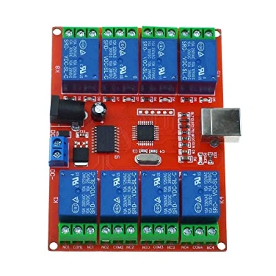 Immagine di 1/2/4/8 Channel 10A PC Interruttore di controllo USB Modulo relè Unità gratuita Computer programmabile Driver Controller intelligente (24V 8 canali)