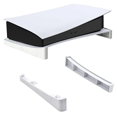 Immagine di Cozlly Supporto Orizzontale per PS5, compatibile con PS5 DE/UHD Console, Base Console Disc e Digital Edition Mads antiscivolo, Bianco