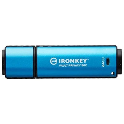 Immagine di Kingston IronKey Vault Privacy 50 FIPS 197 Type C con certificazione e crittografia XTS AES a 256 bit per la protezione dei dati IKVP50C/64GB