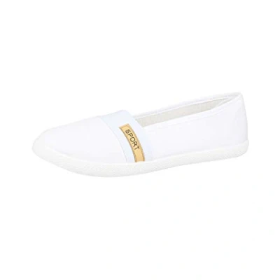 Immagine di Elara Donna Ballerina Piatta Pantofola Comoda Chunkyrayan BD1412 BL Weiss 38