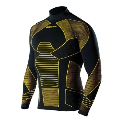 Immagine di BIOTEX Lupetto Icebreak per Ciclismo e Running, Intimo Tecnico Sportivo, Maglia Termica con Multi Zone 3D, Nero Giallo, Taglia III (XL/XXL)