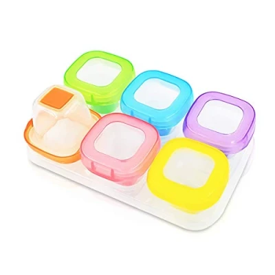 Immagine di SONARIN Contenitore per la Conservazione delle Pappe,per bambini,senza BPA,TPE fondo morbido,100% a prova di perdite,refrigerazione/congelato,microonde utilizzabile(6 x 60ml)