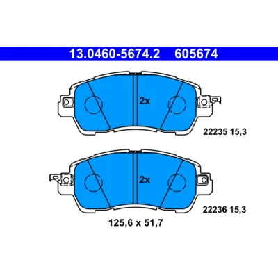 Immagine di ATE 13.0460 5674.2 Kit pastiglie freno con segnalatore acustico usura MAZDA: 2 Hatchback