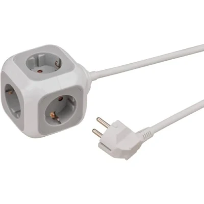 Immagine di Brennenstuhl 1150090 Multipresa a cubo 4 vie Bianco, Grigio Schuko 1 pz.