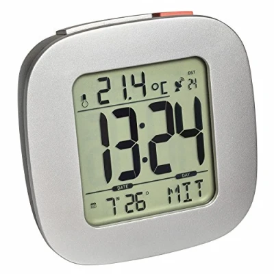 Immagine di TFA Dostmann Radiosveglia con Temperatura, Argento, (L) 78 x (B) 30 (H) mm