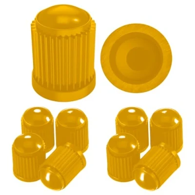 Immagine di Pitlane Performance® 10 Tappi Coprivalvola per Pneumatici Compatibili con Auto, SUV, Moto, Bici Coperture Valvola Schrader Resistenti Guarnizione Interna (Giallo)