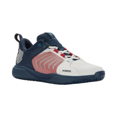 Immagine di K SWISS Ultrashot TEAM Scarpe da tennis per tutte le superfici, Uomo, Taglia: 44.5, Blanc de blanc/blue opal/lollipop Tessuto / sintetico