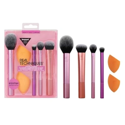 Immagine di Real Techniques Kit di spugne da trucco Everyday Essentials +, 4 pennelli e 2 trucco,set 6 pezzi