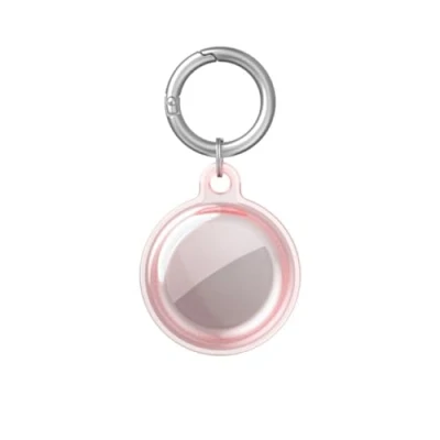 Immagine di Msagkah Custodia Impermeabile per Apple AirTag, Copertura di Protezione a Totale con Portachiavi, Supporto Idrorepellente Portachiavi AirTag (Rosa trasparente)