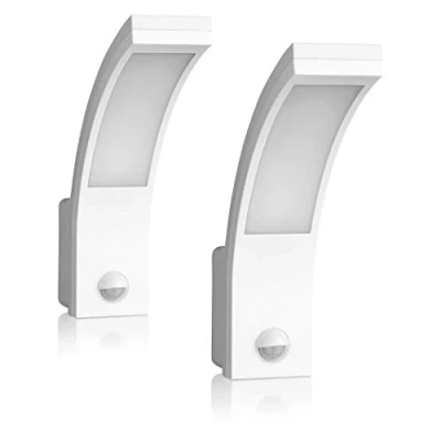 Immagine di SEBSON LED Applique da Esterno con Sensore di Movimento IP65 2 Pezzi Lampada Parete Bianco 15W 1000lm Freddo 5800K Luce Esterna 9m/140