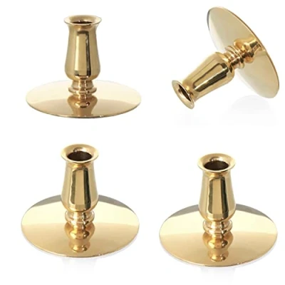 Immagine di NKlaus 4x portacandele in ottone oro sottili per altare fino a Ø0,9cm matrimonio 6730