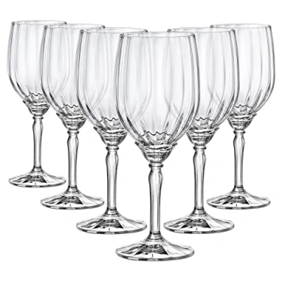 Immagine di Rocco Bormioli Florian Set 6 Calici in Vetro, Piede Trasparente, per Vini Bianchi, 38cl