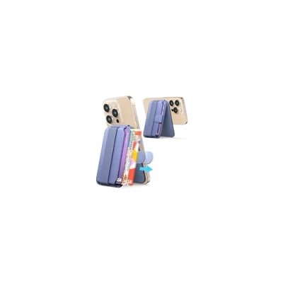 Immagine di Sinjimoru Pull &amp; Eject Magnetic Card Holder, Phone wallet for Magsafe with Kickstand Compatible iPhone 15 14 13 12 series. M Tab Stand Lavanda
