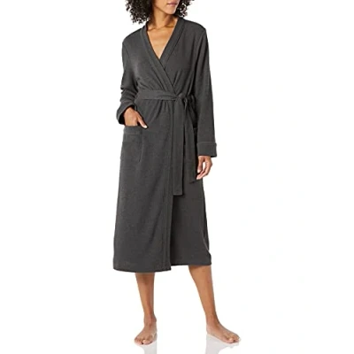 Immagine di Amazon Essentials Accappatoio Leggero A Nido d&#039;Ape Tutta Lunghezza (Taglie Forti Disponibili) Donna, Carbone Puntinato, M