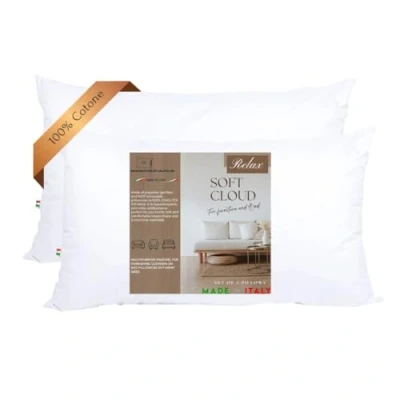 Immagine di GM Soft Cloud Cuscini Letto 40x70 Guanciali per dormire 2 pezzi rivestimento 100% cotone fresco lavabile anallergico e traspirante Made in Italy