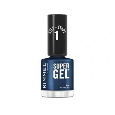 Immagine di Rimmel Super gel, 104 Nautical, Smalto a lunga tenuta, Applicazione facile, Manicure effetto Resistente alle scheggiature, Formula clean, 12 ml