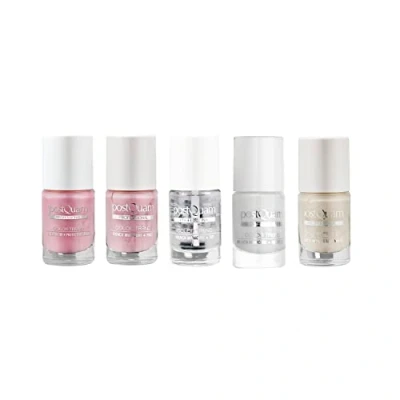 Immagine di PostQuam Color Trend Smalti per Unghie Set Manicure French White, Rose, Top, Punte Bianche, Base Protettrice Smalto ad Asciugamento Rapido