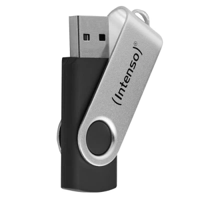 Immagine di Intenso Office Line USB Stick da 128 GB, Super Speed a 3.2, fino 70 MB/s, robusto alloggiamento in metallo, argento e nero: Amazon.de: computer accessori