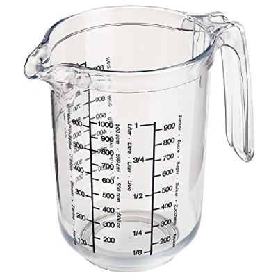 Immagine di Westmark Caraffa graduata multilingue con varie unità di misura, Volume: 1 litro, Plastica, Gerda, Trasparente, 30682270
