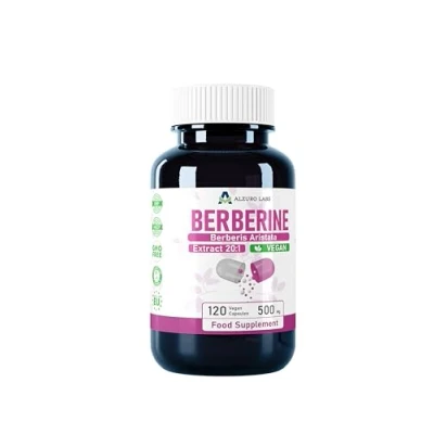 Immagine di Alzuro Labs Berberina 10.000 mg equivalente (500 20:1 Estratto di Berberis Aristata) 120 capsule vegane alto dosaggio stock 4 mesi testato in laboratorio certificato GMP