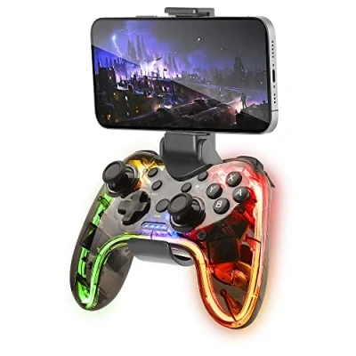 Immagine di Mars Gaming MGP BT, Controller Bluetooth 5.0, RGB Neon, Adattatore Smartphone, Giroscopio e Vibrazione Aptica, Joystick Analogici, Gamepad per Switch, PC, Mac, Android, iOS, Raspberry Pi, PS3
