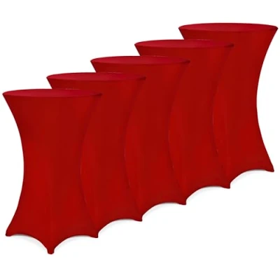 Immagine di Deuba Set da 5 Rivestimenti Elastici per Tavoli Bar Ø 60 65/70 75/80 85 cm Diversi Colori Copritavolo Elasticizzato