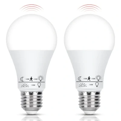 Immagine di Aigostar Lampadina LED E27 con Sensore di Movimento 12W, Luce Bianca 6500K, 1170 Lm, Lampadine A60, Auto On/Off, Non Dimmerabile, Per Corridoio, Garage, Scale, Pacco da 2 Unità