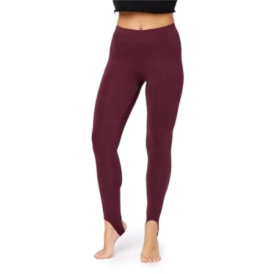Immagine di Bellivalini Leggins Termici da Donna Foderati con Staffa Calze Invernali Caldo Après Ski in BLV50 321 (Borgogna, L)