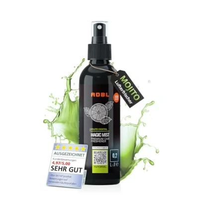 Immagine di ADBL Magic Mist (200 ml) Deodorante per auto un Profumo duraturo nel veicolo o a casa Mojito Cocktail Limette fresche e menta una sensazione estiva Spray profumato compatto