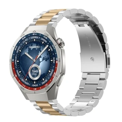 Immagine di KoGiio 22mm Cinturino compatibile con Xiaomi Redmi Watch 5 Lite/Redmi Active/Xiaomi S4 Sport/Watch 2/Watch S3/Huawei GT 5/5 PRO，Acciaio Inossidabile Argento/Oro