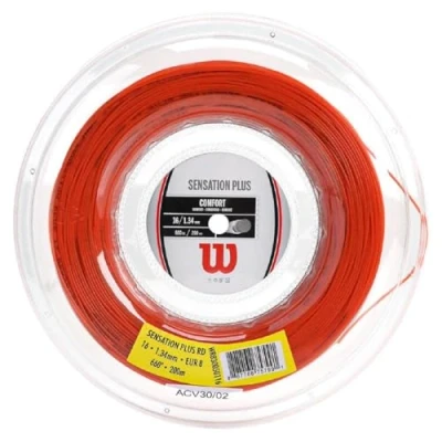 Immagine di Wilson Sensation Plus, WR830050116 Bobina di Corda per Racchette da Tennis, Calibro 16 (1.34 mm), Rosso