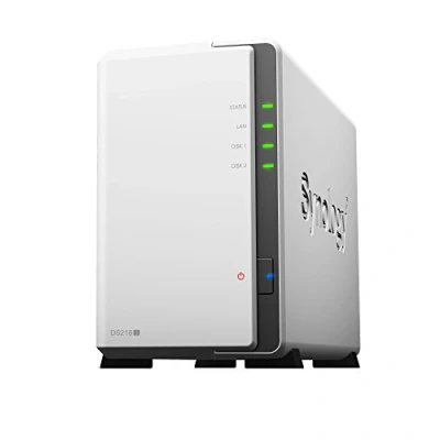 Immagine di Synology, contenitore NAS, DS218J, 2 Bay, Desktop bianco 8TB