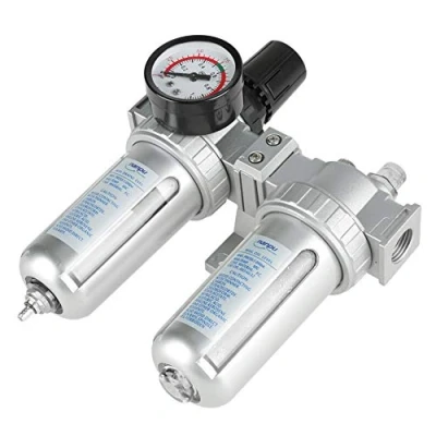 Immagine di Regolatore filtro aria Separatore di umidità compressore 1/2 &quot;Separatore d&#039;acqua per l&#039;umidità d&#039;aria kit utensili ad con manometro.