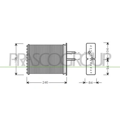 Immagine di PRASCO FT132H002 Radiatore Riscaldamento FIAT: Punto I Hatchback