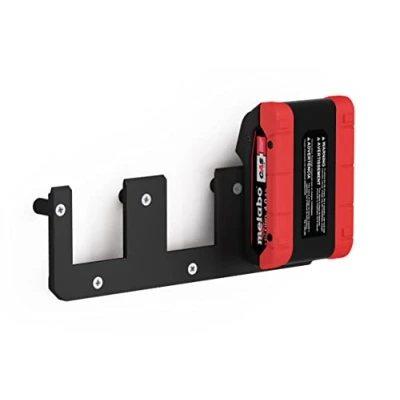 Immagine di supporto da parete a batteria adatto per batterie Metabo 18 V, CAS (3 batterie) con viti e tasselli [Made in Germany]