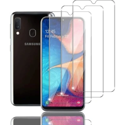 Immagine di Jinyunlai 3 Pezzi, Vetro Temperato per Samsung Galaxy A20e, Pellicola Prottetiva Anti Graffio, Impronte, Senza Bolle, Durezza 9H, Ultra Trasparente, Resistente, proteggi schermo