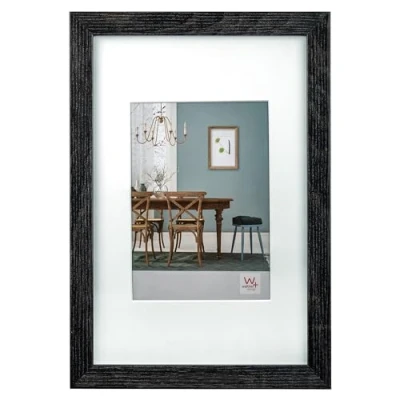 Immagine di walther design grigio scuro 60 x 80 cm con passe partout, cornice in legno Fiorito EF080D