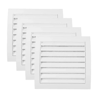 Immagine di Vent Systems Confezione da 4 prese d&#039;aria bianche 10,2 cm per e tubi di scarico del bagno, copertura sfiato nera asciugare insetti, uccelli roditori