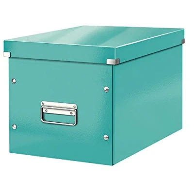 Immagine di Leitz Click &amp; Store WOW Scatola Archivio Cubo Grande, per Mantenere la Casa e l&#039;Ufficio in Ordine, Blu Ice, 61080051