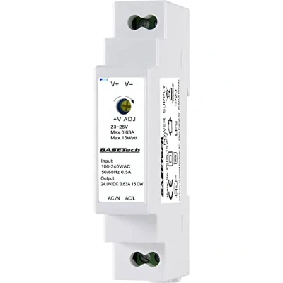 Immagine di Basetech PSDS 15 24 2 Alimentatore per guida DIN V 0.63 A W Num. uscite:1 x Contenuto 1 pz.