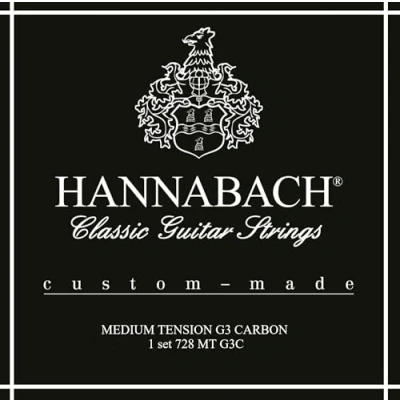 Immagine di Hannabach Corde per chitarra classica Serie 728 Medium Tension Custom Made G3 Carbon Set con Sol3 728MTG3C
