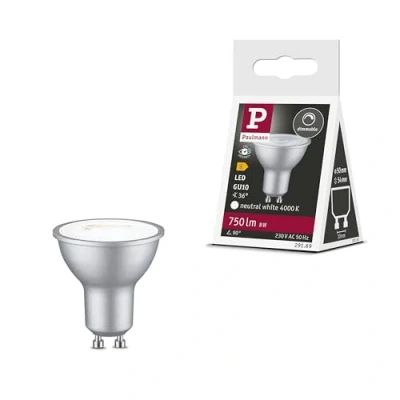 Immagine di Paulmann 29169 LED (monocolore) ERP E (A G) GU10 Riflettore 8 W Bianco neutro (Ø x A) 50 mm 54 1 pz.