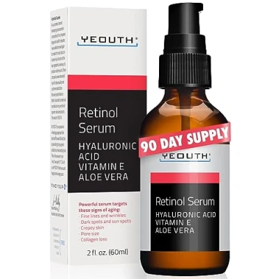 Immagine di YEOUTH Retinolo Viso Siero con Acido Ialuronico e Vitamina E, Idratante Viso, Notte, Adatto a Tutti i Tipi di Pelle 60ml