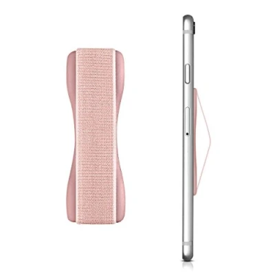 Immagine di kwmobile Supporto per Dita Cellulare Sostegno Adesivo con Fascetta Elastica Impugnatura Mano Universale Smartphone Oro Rosa