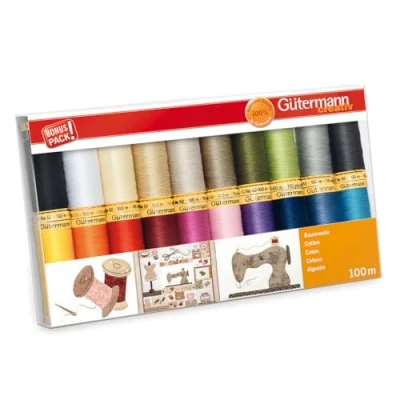 Immagine di Gütermann creativ Set filo da cucito con 20 bobine Cotone 100 m in diversi colori