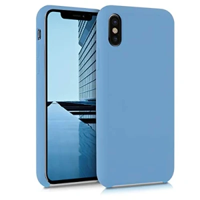 Immagine di kwmobile Cover per Apple iPhone X Custodia Back Case Smartphone in Silicone TPU Protezione Gommata blu vintage