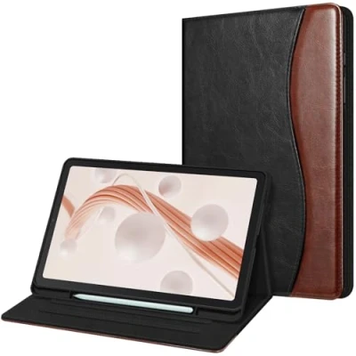 Immagine di FINTIE Custodia per Samsung Galaxy Tab S6 Lite 10.4&#039;&#039; 2024/2022/2020 (SM P620/P625/P613/P619/P610/P615) con S Pen Holder [SlimShell] Multi angli Leggero Morbida TPU Cover Case, Marrone